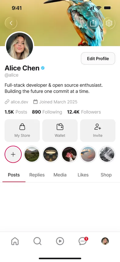 Parler profile and identity